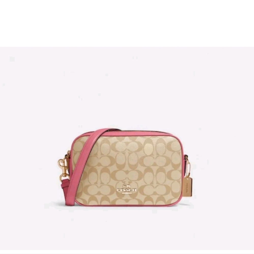 Coach Pink and Tan Crossbody Bag